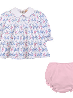 Baby Club Chic Bows and Blooms Dress w/Scallop Collar