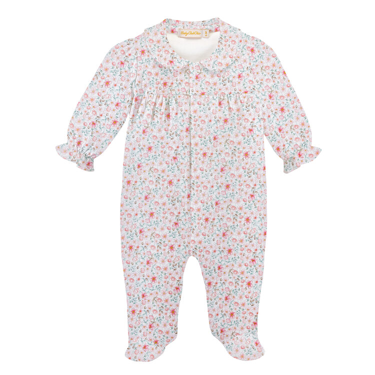 Baby Club Chic Blushy Buttons Footie w/Collar