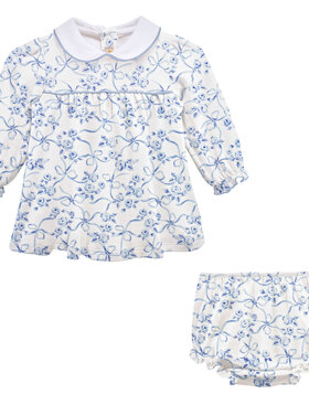Baby Club Chic Blue Romantic Toile Dress w/Collar