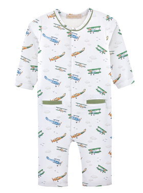 Baby Club Chic Airplanes Playsuit w/Piping