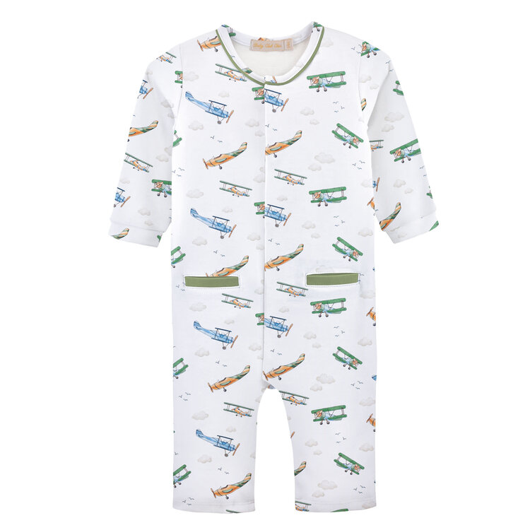 Baby Club Chic Airplanes Playsuit w/Piping