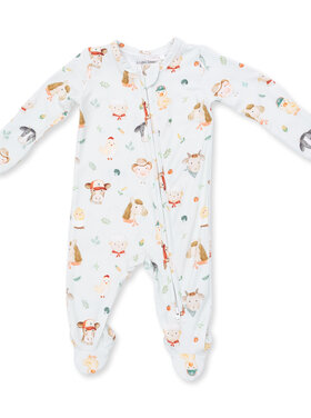 Angel Dear Baby Farm Faces 2 Way Zipper Footie