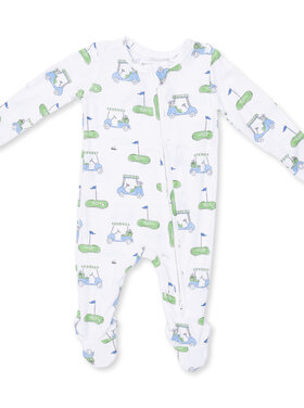 Angel Dear Blue Golf Carts 2 Way Zipper Footie