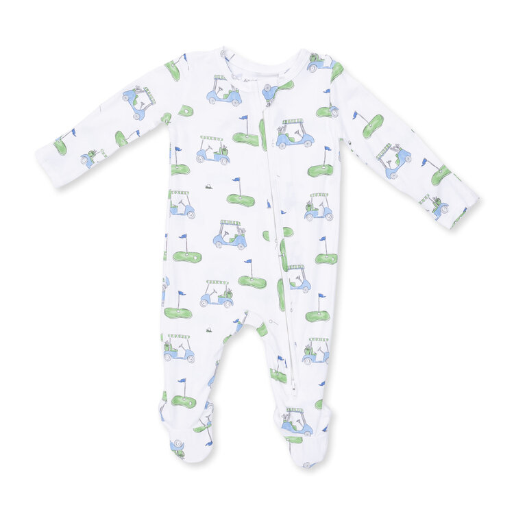 Angel Dear Blue Golf Carts 2 Way Zipper Footie