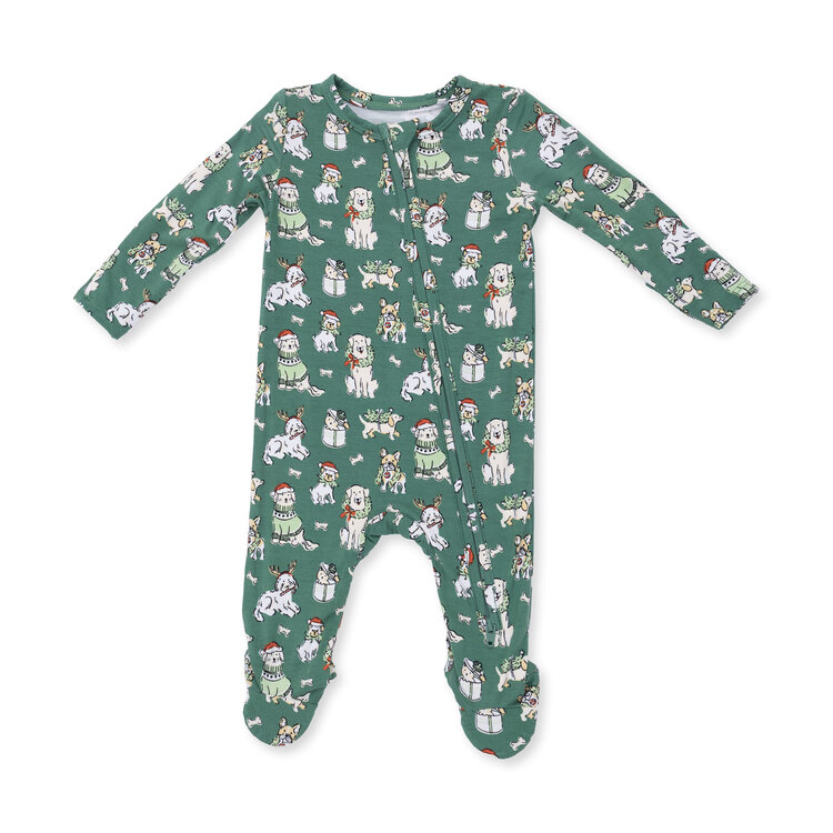 Angel Dear Christmas Dogs 2 Way Zipper Footie