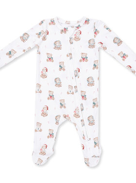 Angel Dear Christmas Teddy Bears 2 Way Zipper Footie