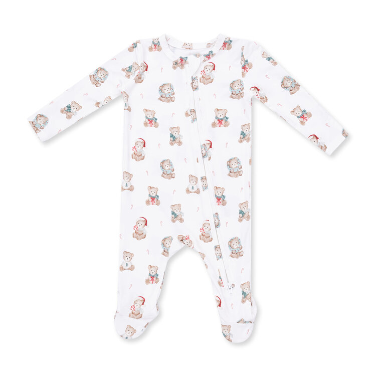Angel Dear Christmas Teddy Bears 2 Way Zipper Footie