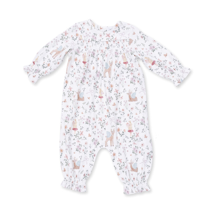 Angel Dear Enchanted Woodland Smocked LS Romper