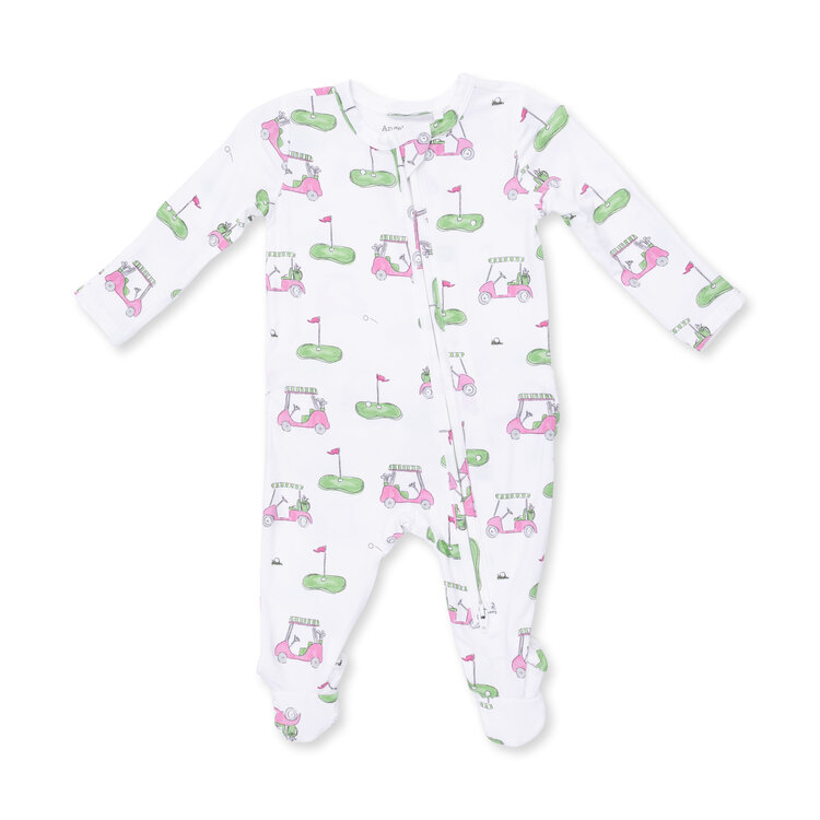 Angel Dear Pink Golf Carts 2 Way Zipper Footie