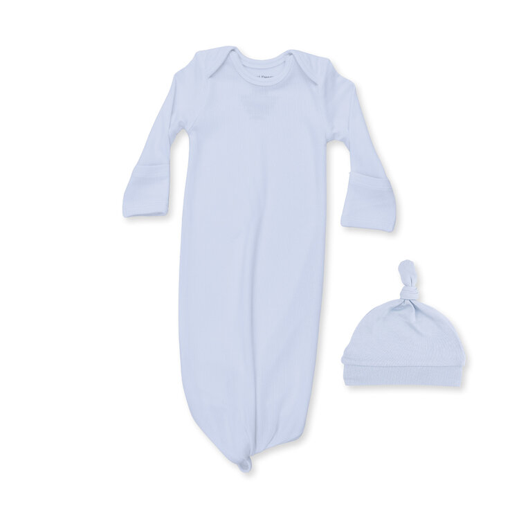 Angel Dear Solid Sheer Blue Knotted Gown & Hat