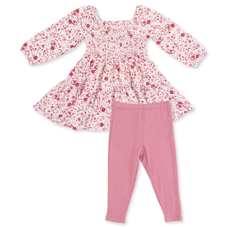 Angel Dear Serene Floral Dress and Legging Set