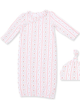 Angel Dear Marnie Rosebud Stripe Kimono Gown & Hat