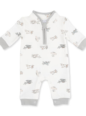 Angel Dear Vintage Airplane Pilots Zip Neck Romper