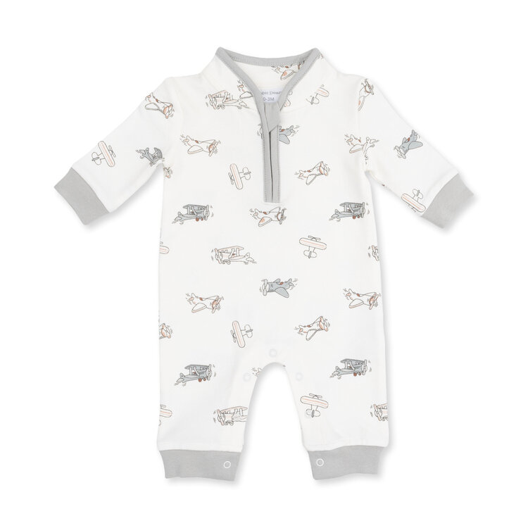 Angel Dear Vintage Airplane Pilots Zip Neck Romper