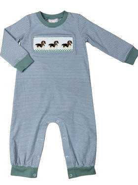 Whimsy Bay Beagle Smocked Romper
