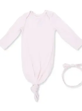 Angel Dear Solid Mauve Morn Knotted Gown & Headband