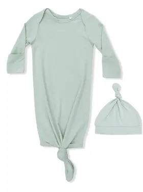 Angel Dear Solid Milky Green Knotted Gown & Hat