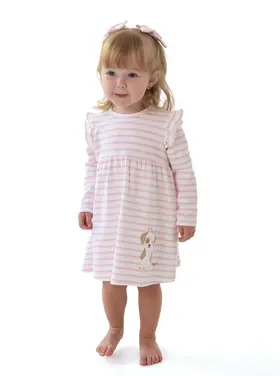 Angel Dear Stripe Puppy LS Dress