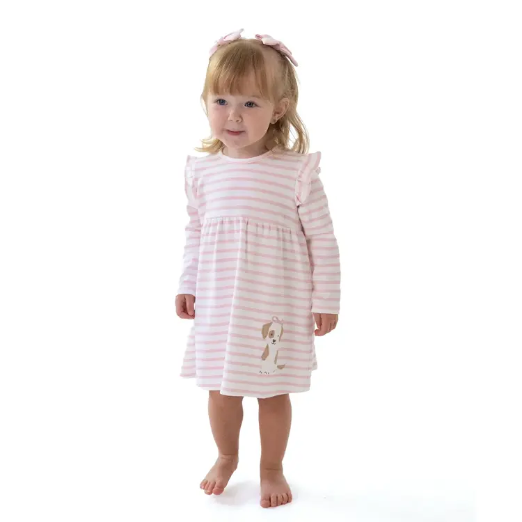 Angel Dear Stripe Puppy LS Dress