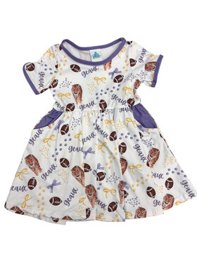 Delta Jax Geaux Tiger Bow Dress w/Pockets