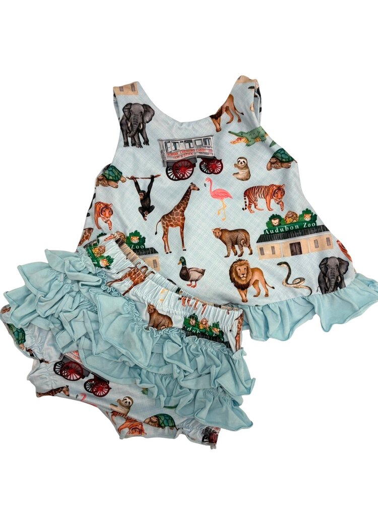 Delta Jax Audubon Zoo Swing Top Ruffle Blooomer Set