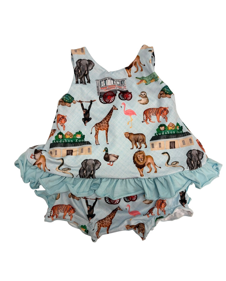 Delta Jax Audubon Zoo Swing Top Ruffle Blooomer Set