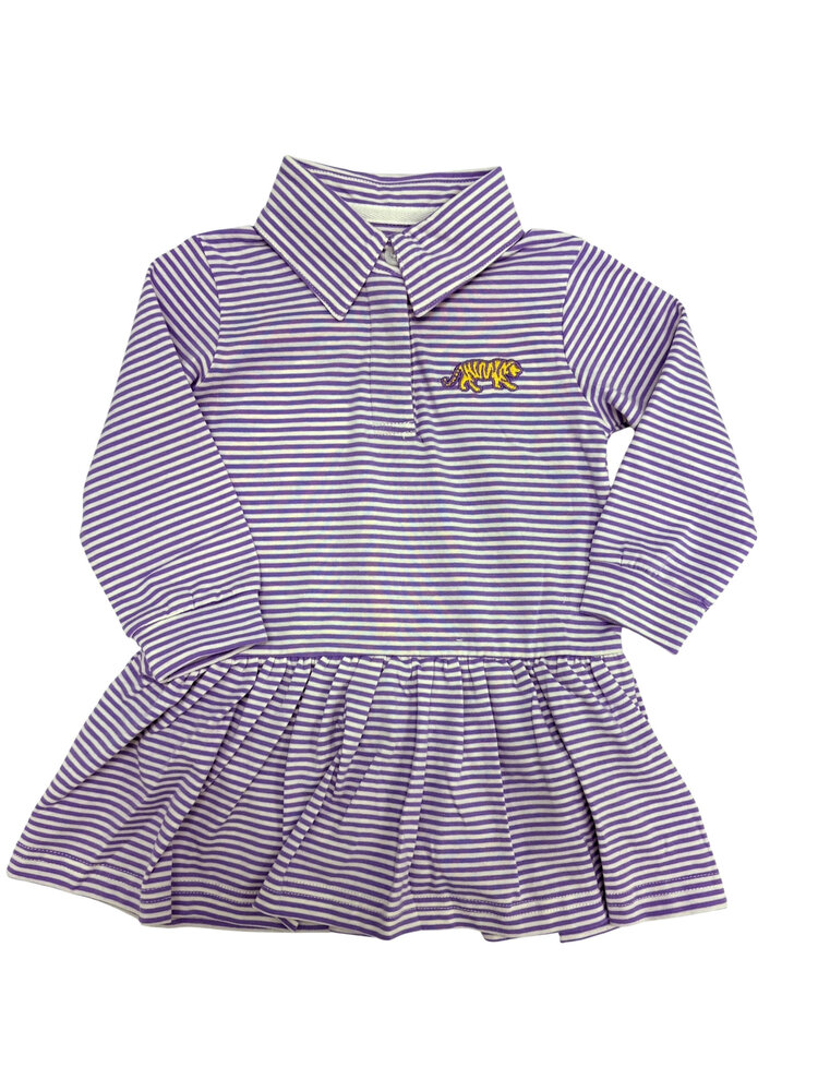 LuLu BeBe LSU Tiger Stripe Polo Dress