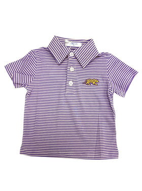 LuLu BeBe LSU Stripe Polo Shirt