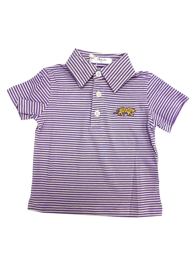 LuLu BeBe LSU Stripe Polo Shirt