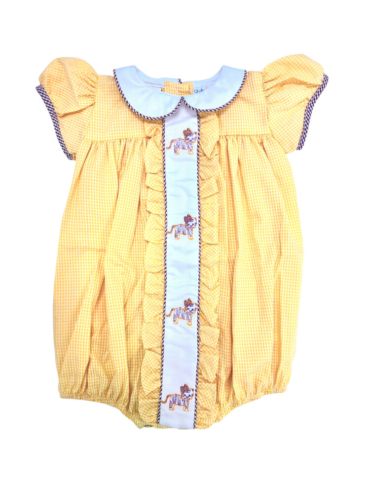 LuLu BeBe LSU Tiger Embroidered Collared Bubble