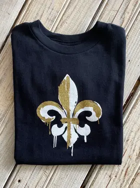Nola Merchantile Dripping Fleur de Lis Tee
