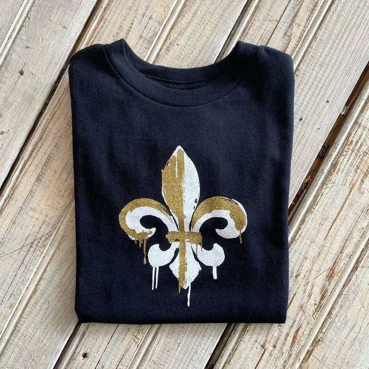 Nola Merchantile Dripping Fleur de Lis Tee