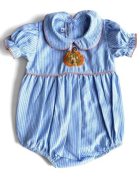Sweet Dreams Pumpkin Blue Stripe Girl Bubble