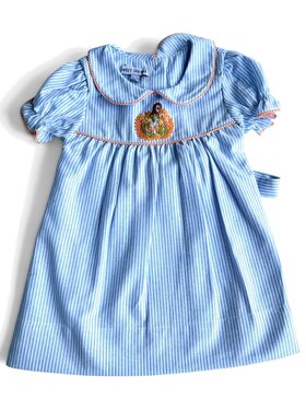 Sweet Dreams Pumpkin Blue Stripe Dress
