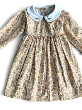 Sweet Dreams Yellow Floral Dress w/ Rosebud