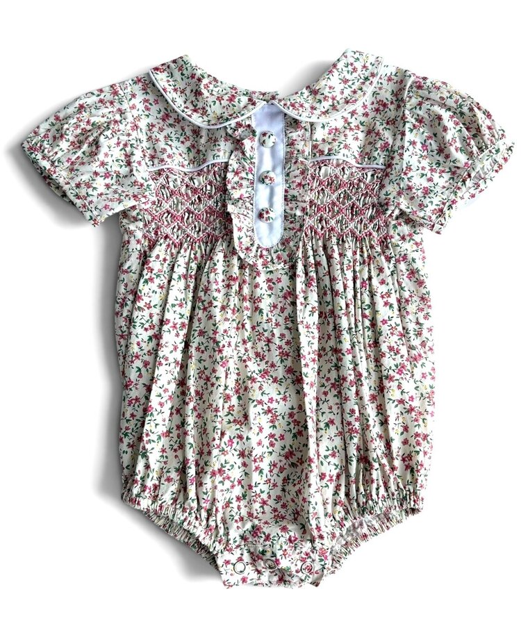 Sweet Dreams Samantha Floral Smocked Bubble