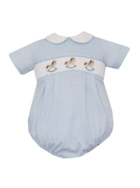 Petit Bebe Rocking Horse Blue Check Bubble