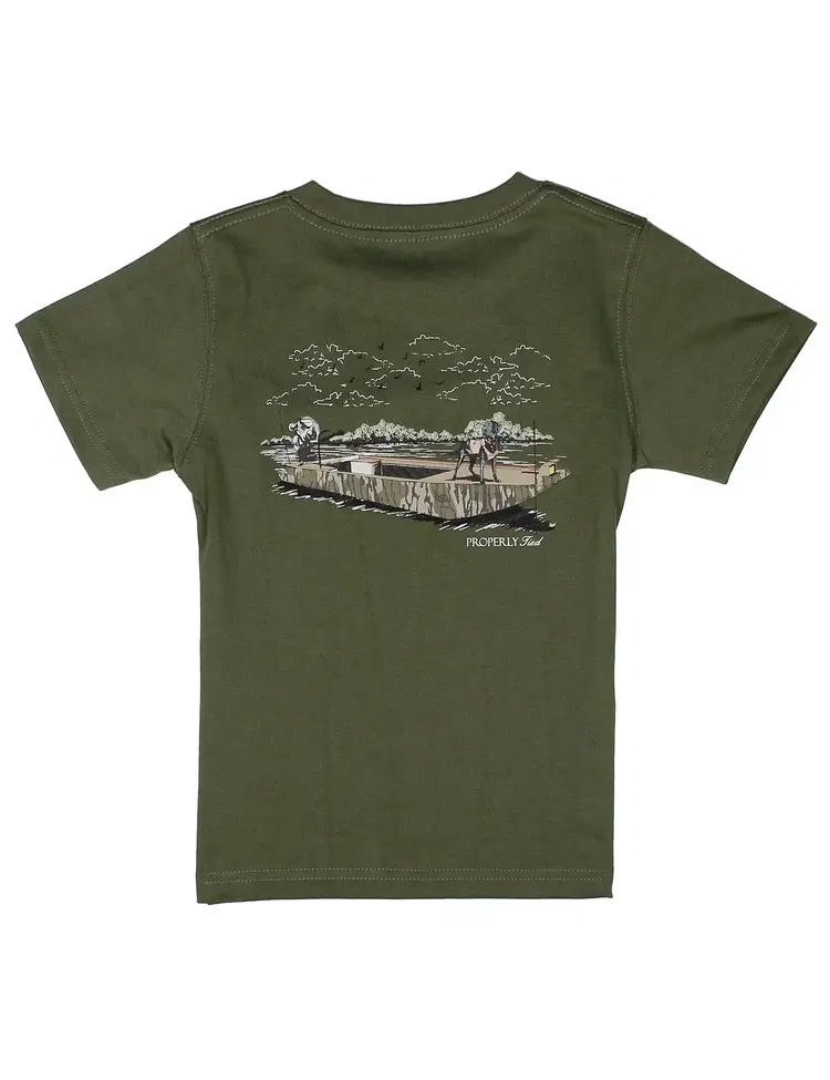 Properly Tied Mossy Oak Boat Ride SS Tee - Olive