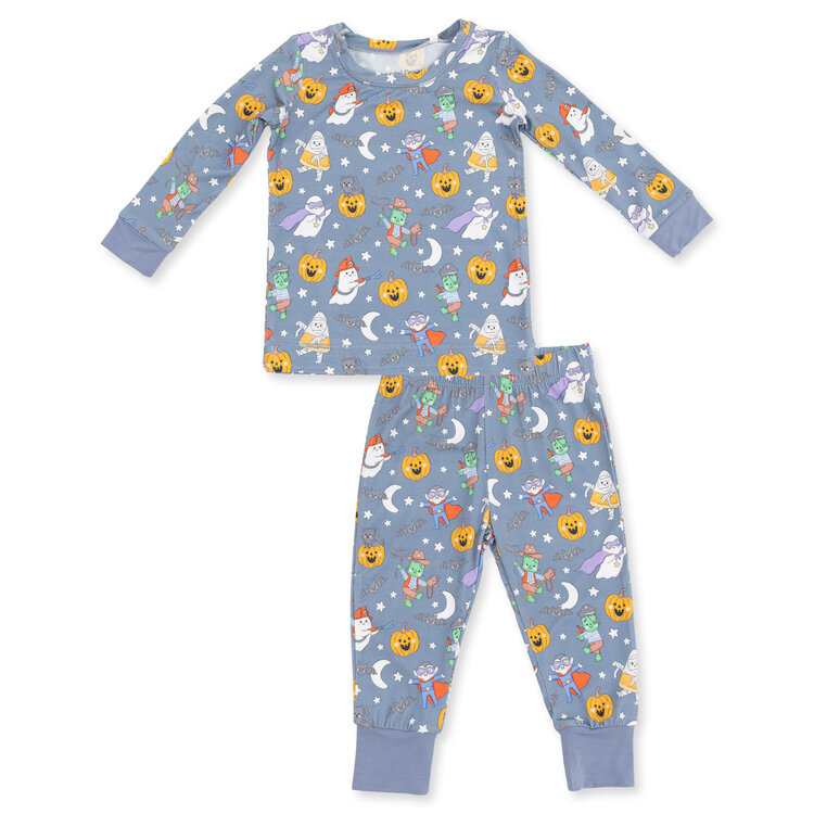 Angel Dear Halloween Monster Dress Up Blue LS Loungewear Set