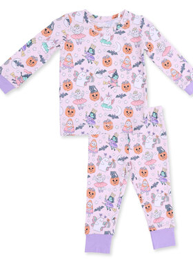 Angel Dear Halloween Monster Dress Up Pink LS Loungewear Set
