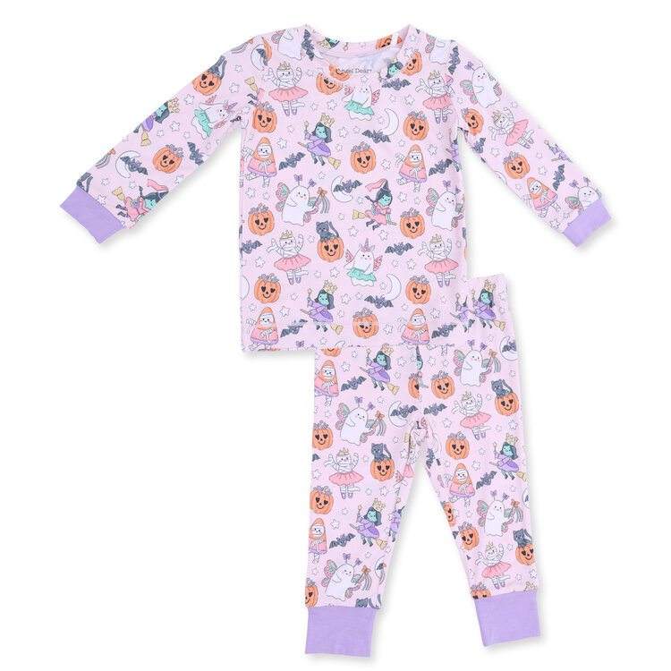 Angel Dear Halloween Monster Dress Up Pink LS Loungewear Set