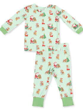 Angel Dear Vintage Reindeer & Santa LS Loungewear Set