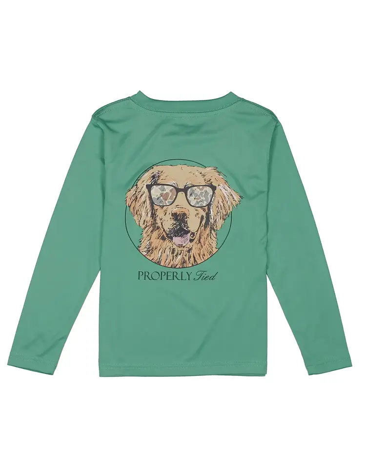 Properly Tied Camo Companion LS Performance Tee - Ivy