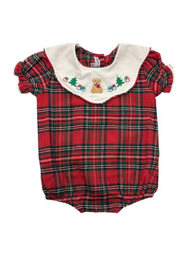 Sweet Dreams Teddy Bear Plaid Girl Bubble