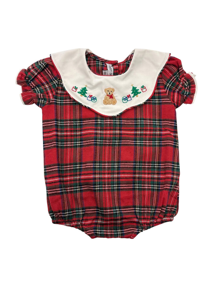 Sweet Dreams Teddy Bear Plaid Girl Bubble