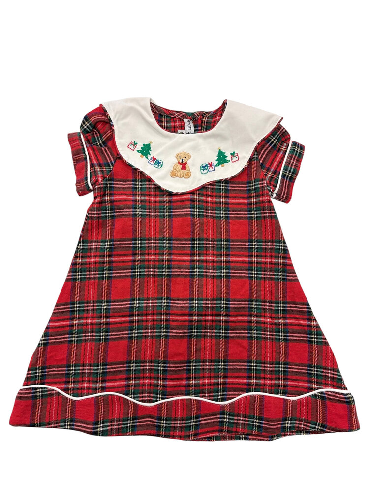 Sweet Dreams Teddy Bear Plaid Dress
