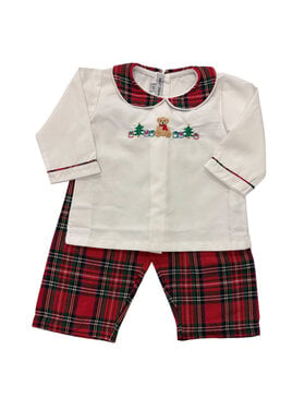 Sweet Dreams Teddy Bear Plaid Boys Pant Set