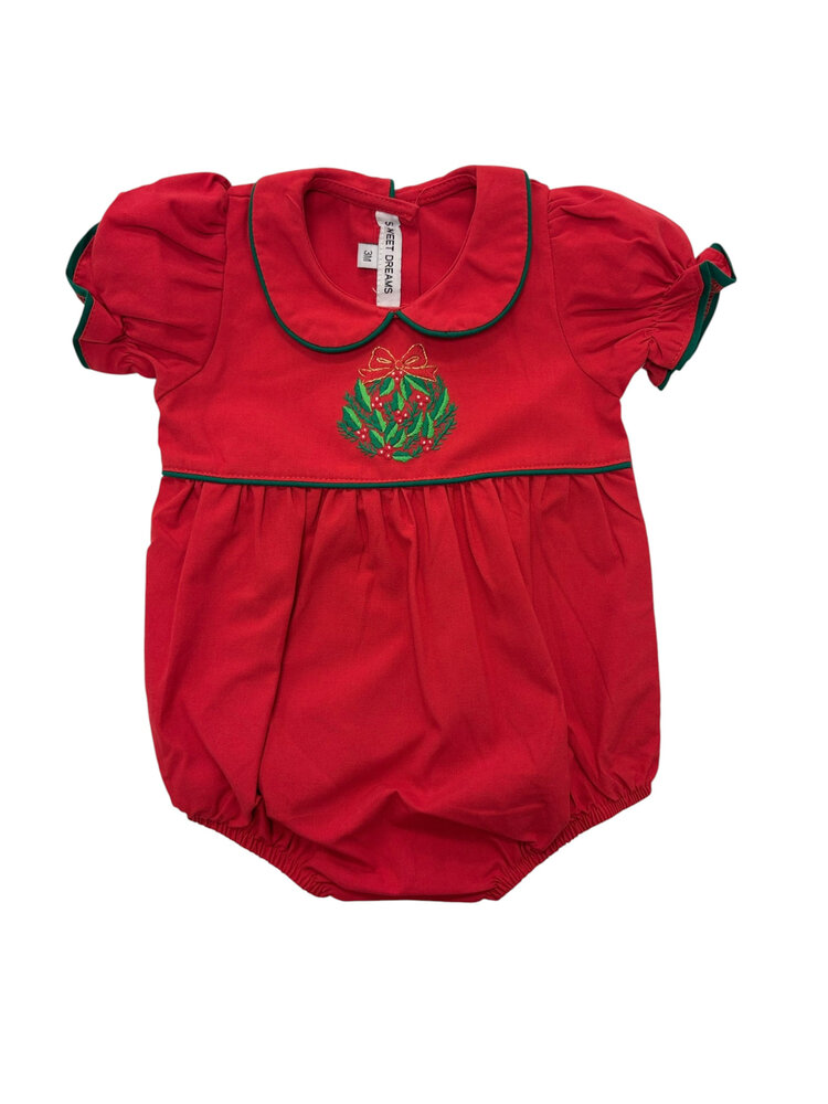 Sweet Dreams Red Holly Bow Ornament Bubble