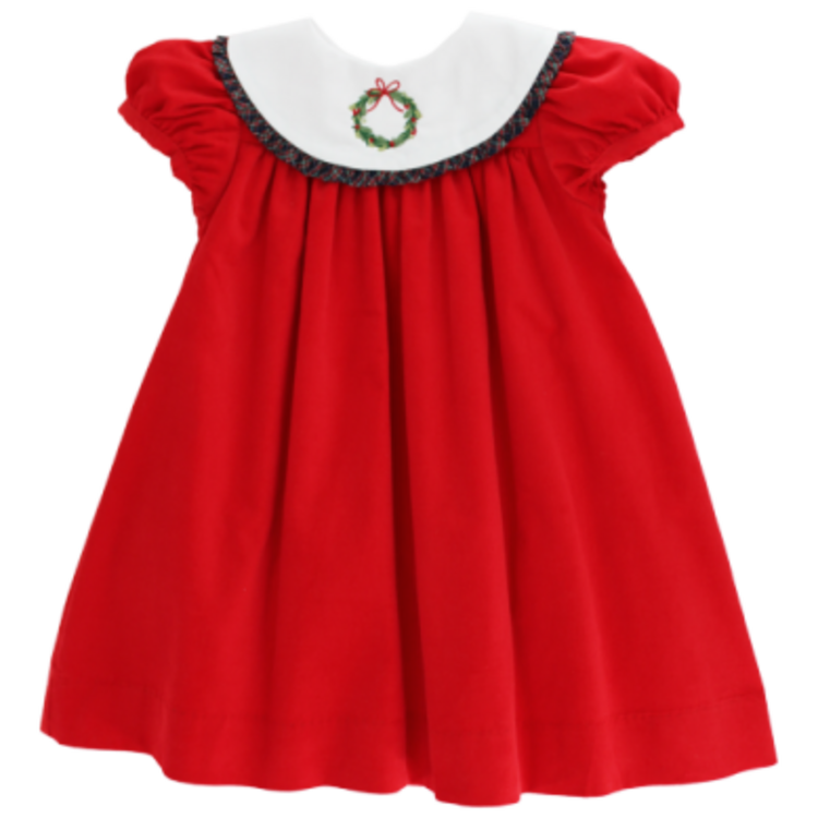 Bailey Boys Christmas Red Cord Wreath Float Dress