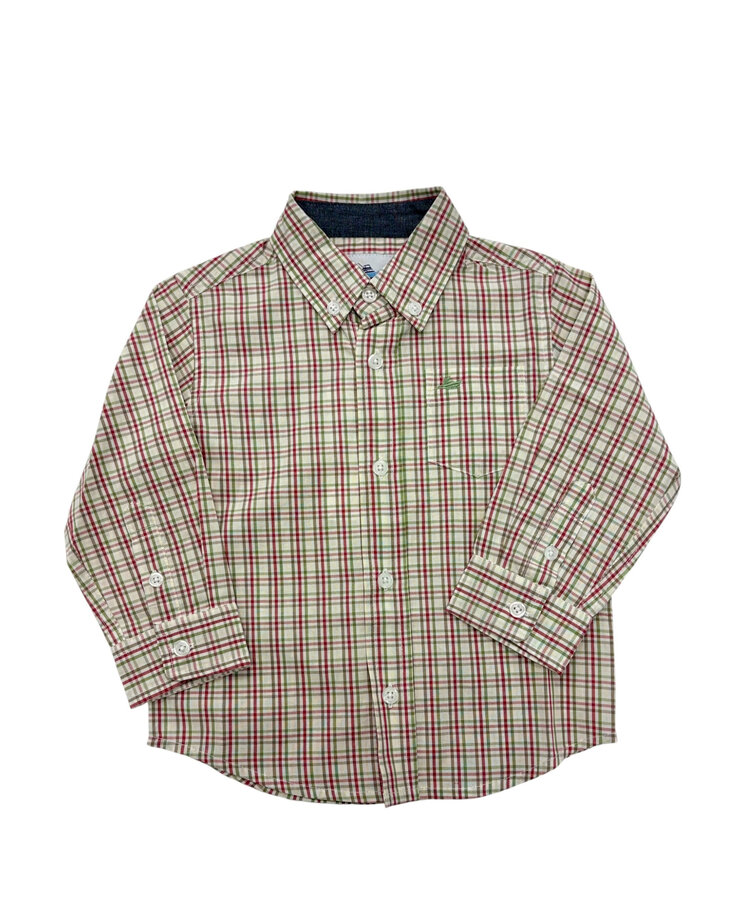 SouthBound Red Plaid LS Dress Shirt